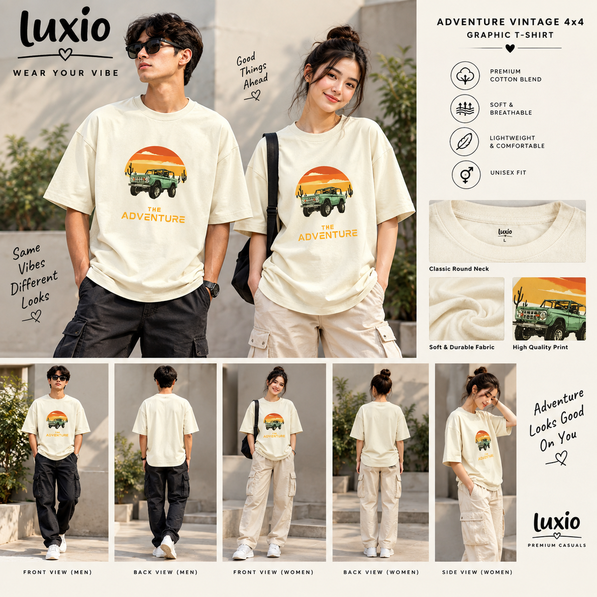 Adventure Vintage 4x4 Graphic Unisex T-Shirt – Retro Off-Road Casual Tee