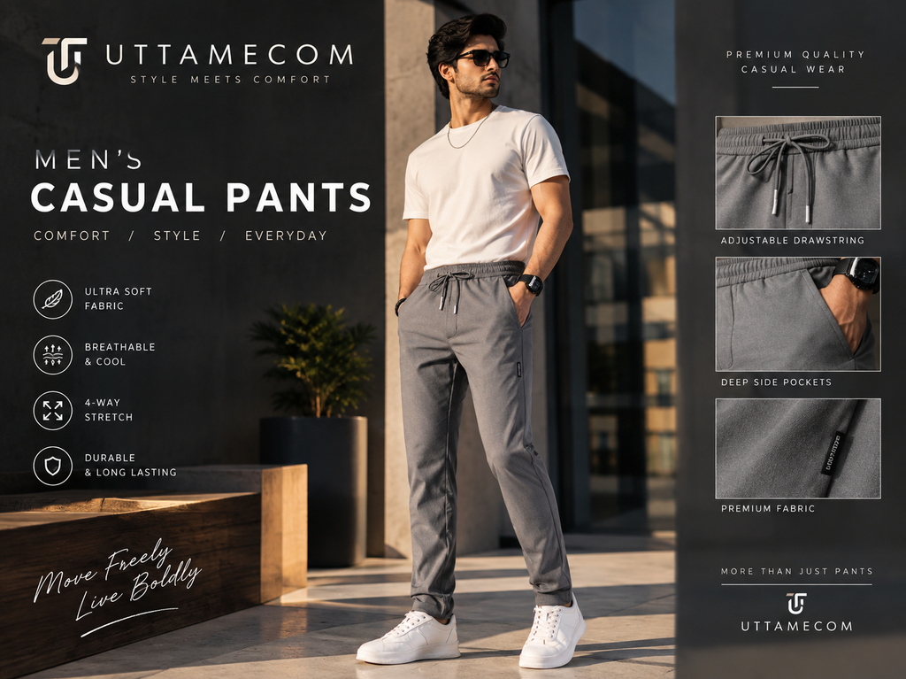 Men's Lightweight Stretch Jogger Pants in Slate Gray – Quick-Dry Track Pants