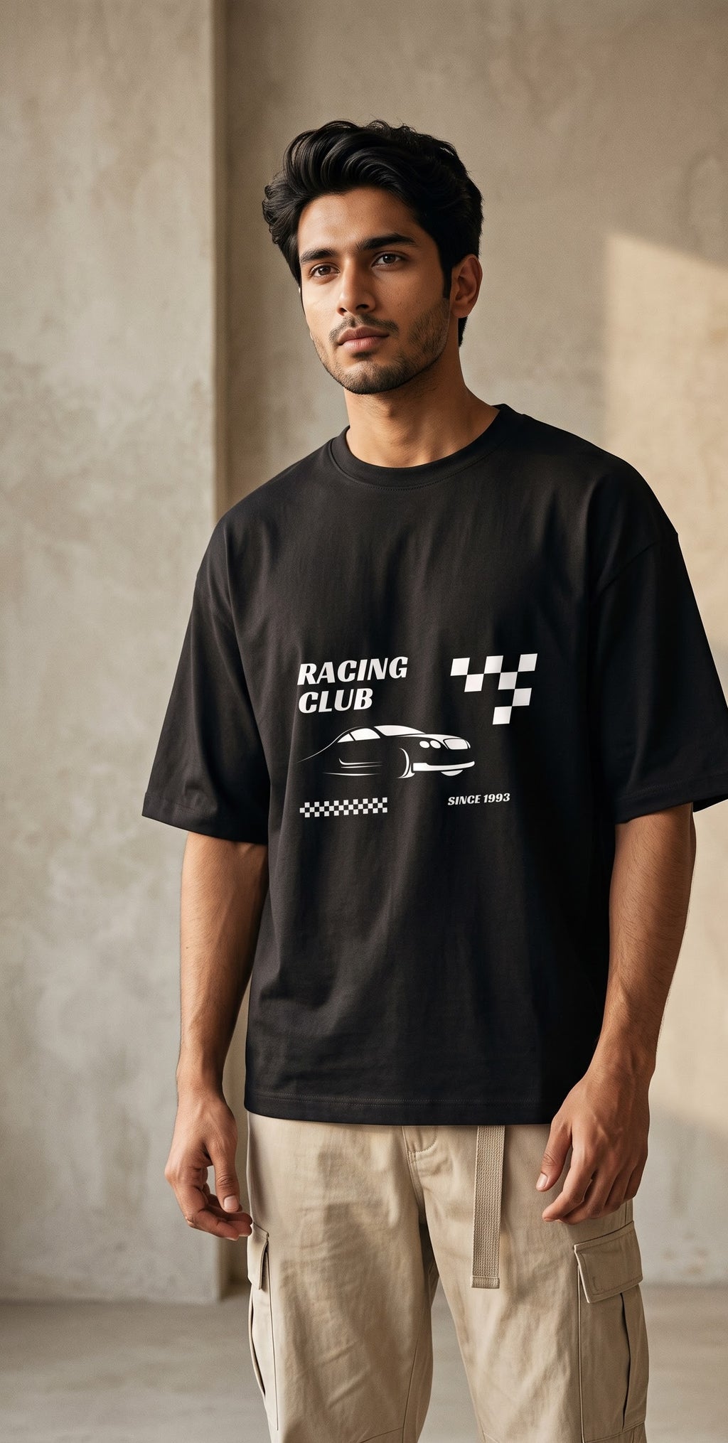 LUXIO Racing Club Oversized T-Shirt – Black