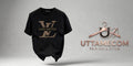 Men’s Monogram Graphic T-Shirt – Premium Black Crewneck Tee